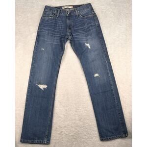 Levi’s Jeans Men’s Sz 30x32 Blue Slim Straight 514 Medium Wash Distressed